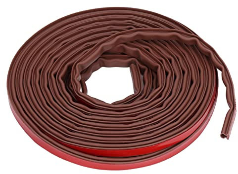 Haofy Silikon-Anti-Diebstahl-Türdichtung, 6m Silikon-Gummi-Antikollisionsdichtung Schalldichter Selbstklebender Streifen Braune Haustür-Fensterdichtung(I-förmig 10*Höhe 8mm braun)