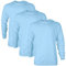 Gildan Unisex's Ultra Cotton Long Sleeve T-Shirt, Style G2400, Multipack, Light Blue (3-Pack), L (Pack of 3)