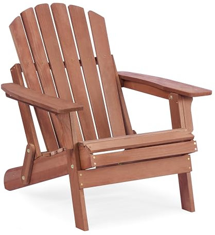 Adirondack-Stuhl aus Holz, übergroß, dezent, zusammenklappbar, Zedernholz, Lounge, Terrasse, Stuhl für Garten, Hinterhof, Feuerstelle, Deck, Pool, Strand