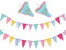 Wimpelkette Outdoor, 2 Stück Wimpelkette, Wimpelketten, Wimpelkette Outdoor Wetterfest, Girlande Outdoor Wimpelkette, Wimpelkette Kinderzimmer, Leinen Wimpel für Hochzeit Party Weihnachten Geburtstag