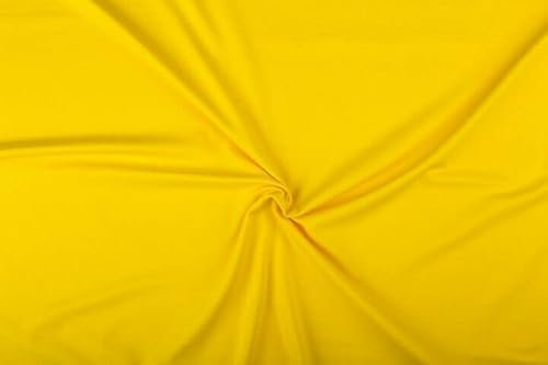 Baumwolljersey Meterware - Jerseystoff - Jersey Uni - Jerseystretch - 38 Farben - Öko-Tex 100 Kl. 1 (Babytauglich) - *** 50 cm x 148 cm ***, Farbe: 033 gelb