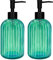 Pack of 2 Glass Soap Dispenser with Black Pump, 400 ml Refillable Pump Dispenser for Kitchen, Bathroom or Laundry Room, Liquid Glass Bottle for Washing Up Liquid, Shampoo, Conditioner