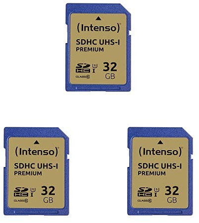 Intenso SDHC UHS-I 32GB Class 10 Speicherkarte blau, 3er Pack