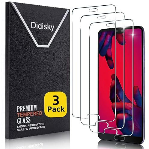 Didisky 3-Unidades Cristal Templado Protector de Pantalla para Huawei P20 Pro 6.1'' (no para Huawei P20 Lite,P20) Sin Burbujas, Fácil de Limpiar, 9H Dureza, Fácil de Instalar, Transparente