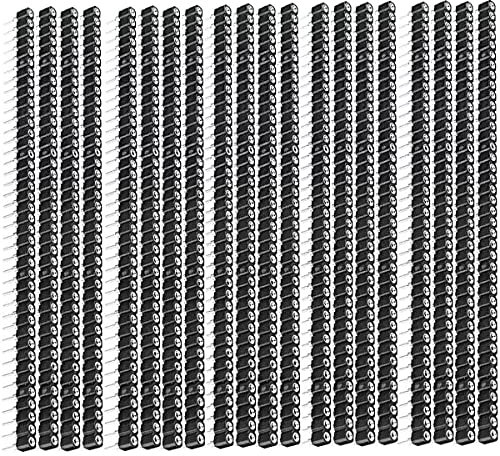 Youmile 20 piezas 2,54 mm cabezal redondo 40 pines hembra Pin Header estañado 1x40P 0,1 pulgadas Single Row recto hembra pin conector para placa de circuito, circuito IC experimento DIY