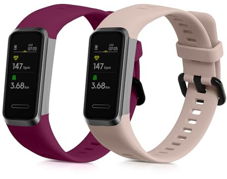 kwmobile 2X Sportarmband kompatibel mit Huawei Band 4 Armband - Fitnesstracker Band Set aus TPU Silikon