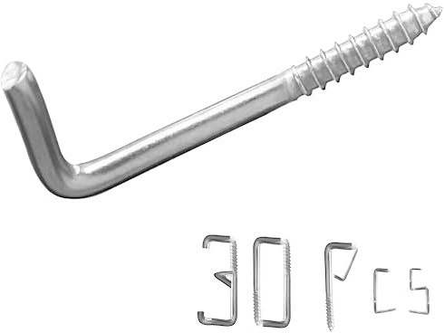 soimuk 30 Stück 304 Edelstahl Einschraubhaken 5,0 * 70 mm Schraube Haken, L-förmige Schraube in Haken zum Aufhängen