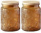 ANSQU Set of 2 Vintage Glass Kitchen Storage Jars, 700ml Gass Jar with Airtight Lid, Vintage Mason jars for Home Kitchen Coffee Tea Sugar Cookie Candy Jar (Yellow)