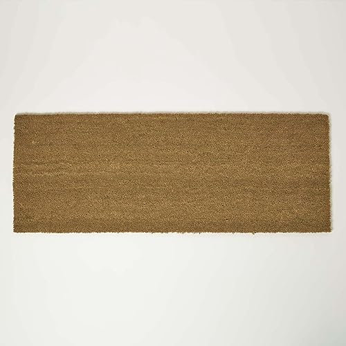 HOMESCAPES Extra Large Coir Door Mat 120 x 45 cm Double Doormat Runner Non-Slip Heavy Duty for Indoor & Outdoor Use