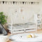Festnight Hausbett Kinder 80 x 160 mit Schubladen Kinderbett 80 x 160 mit Schubladen Stauraumbett 80x160 Holzbett mit Schubladen Massivholz mit LattenrostWeiß 80 x 160 cm