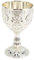 Tomotato Tasse à Vin en Métal Gaufré, Gobelet à Calice à Motif de Fleurs Vintage pour Maison Bar Mariages, Décoration Artisanale Artistique Collection(Argent)
