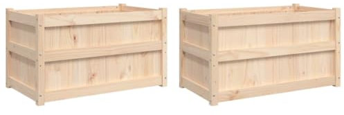 vidaXL Jardineras de Exterior 2 Unidades Madera Maciza de Pino