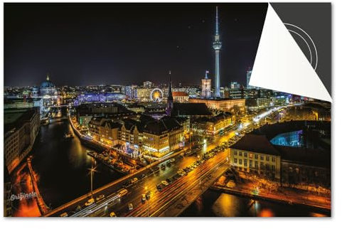 Induktionsschutz von Dietrix - Schutzmatte 60x60cm - Berlin Farbig - Base - Für Induktionskochfeld/Induktionsherd - Herdabdeckung Ceranfeld - Helle Unterseite - Herdabdeckplatte