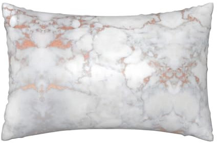 White Marble Rose Gold Satin Pillowcase For Hair And Skin,Soft Satin Cooling Pillow Covers Bedding Pillow Case 20x30 In