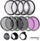 NEEWER 52 mm ND/CPL/UV/FLD/Nahaufnahmefilter und Objektivzubehör-Set mit ND2 ND4 ND8, Nahlinsenfilter (+1/+2/+4/+10), Tulpen-Sonnenblende, faltbare Gummi-Gegenlichtblende, Objektivdeckel, Filtertasche