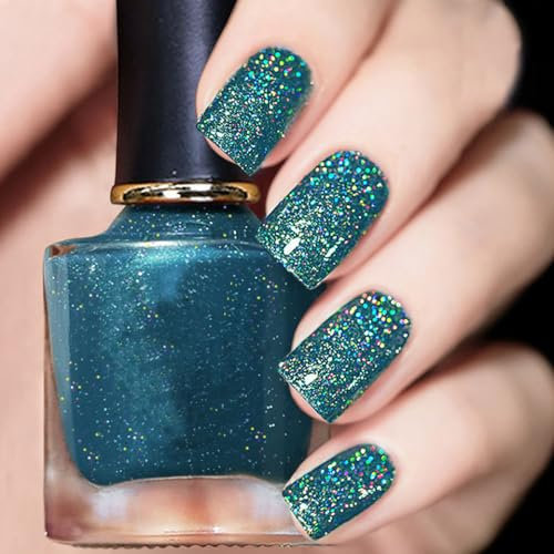 Holographic Glitter Nail Polish - Quick Dry, Long Lasting, Chip Resistant, Non-Toxic - No UV Lamp Needed for At-Home & Salon Manicure (20#)