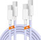 2Pack 2M USB C to USB C Charger Cable, 60W Type C Fast Charging Wire Lead Long for Apple iPhone 16 Pro Max/16/15 Pro/15 Plus/iPhone 15/Samsung Galaxy S23+/S22 Ultra/MacBook Pro/iPad Purple