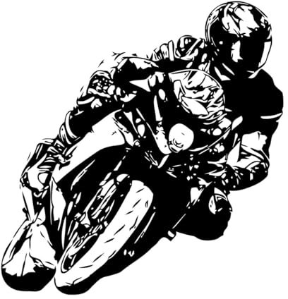 Modernes Wandtattoo „Sport Racing Motorrad“ für Jungen und Kinderzimmer, Motorradfahrer bei Sport-Fahrradtouren, Wandaufkleber, Schlafzimmer, extragroß – 68x72cm