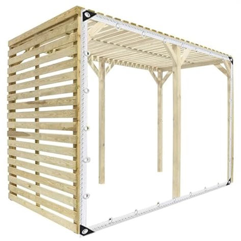 ZHZHXR Transparente Plane mit Ösen, Dick Multifunktionale PVC Schutz Abdeckung Reißfest Transparent Plane für Auto, Camping, Gartenmöbel (3x5.5m/9.84x18.04ft)