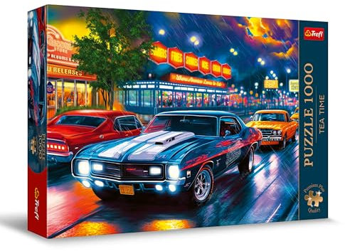 Trefl Premium Plus Quality - Puzzle Tea Time: Nachtfahrt - 1000 Teile, Nostalgische Bilderserie, für Erwachsene und Kinder ab 14 Jahren