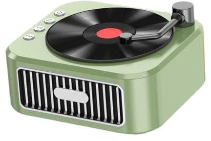 LeeQinersw Tragbarer Lautsprecher Audio Premium Retro Loud Stereo Sound Player Radio für Küchentafel im Freien Travel Camping, GrÜn