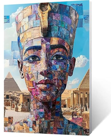 Diamond Painting Erwachsene Ägypten Diamant Painting Bilder Abstrakt, 5D Malen Nach Zahlen Erwachsene mit Diamond, Quadrat Strasssteine Stickerei Embroidery kit, Deko Wohnzimmer 50 x 70 cm Model-5734