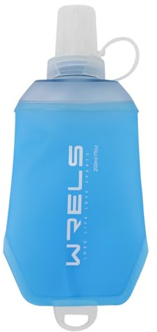 WRELS TPU Faltbar Soft Flask 200ml,BPA-Frei Faltbare Trinkflasche,Handgerät lauf trinkflasche wasserflasche sport für Fahrrad, Wandern,Joggen,Camping