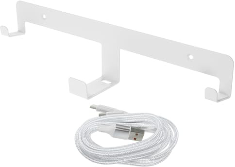 DECORNIJIA VR Headset Wall Mount Stand with Dual-head Usb-c Charging Storage Bracket for Controllers and Accessories Lightweight Space-saving Holder for Home and Store