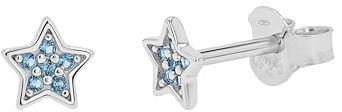 TOM TAILOR - Mädchen Ohrringe 925 Silber - mit Zirkonia Stein - Stern Ohrstecker