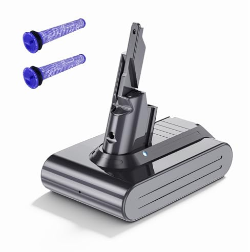 4600mAh Akku für Dyson V7, Ersatzakku für Dyson V7 Staubsauger, Kompatibel mit v7 SV11 Serie, Animal, Motorhead Pro, Trigger, Fluffy, Mattress, Absolute Staubsaugern (mit 2 Filter)
