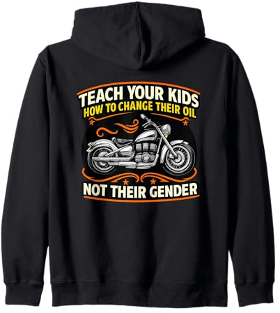 Teach Your Kids How To Change Their Oil Motorcycle Zip Hoodie