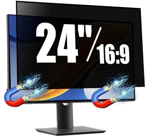 SOPPY Magnetic 24 Inch Computer Privacy Screen Protector for 16:9 Monitor, Removable 24 Private Filter for Anti Glare Block Blue Light, Screen Cover Shield Office Shade for Desktop Monitor