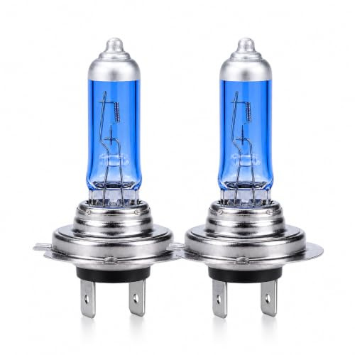 Rivvra 2 Stück H7 Lampe Auto 12V 55W Halogen, H7 Birne für Abblendlicht H7 und Fernlicht, Ersatzlampe für Frontscheinwerfer, Auto Scheinwerfer, Weißer Halogen Lichteindruck für 12V Fahrzeuge