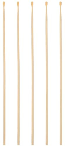 5pcs Set Ear Wax Remover Ear Cleaning Tool Bamboo Handle | Wooden Scoops, Safe for Children, Easy to Clean, Beige Finish, Suitable for Clinics and Doctor Offices