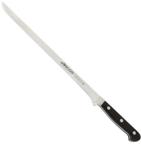 Arcos Serie Clasica - Cuchillo Jamonero - Hoja de Acero Inoxidable Forjado NITRUM 300 mm - Mango de Polioximetileno (POM) Color Negro