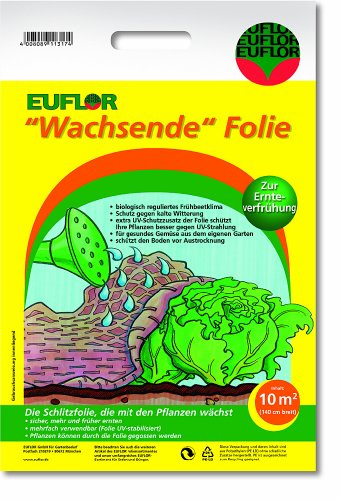 Euflor 90042 Gartenfolie mitwachsend 10 m² 7,15 m x 1,4 m UV-stabil