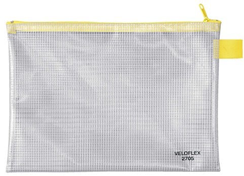 VELOFLEX 2705000 - Reißverschlusstasche DIN A5, 1 Stück, 250 x 180 mm, Dokumententasche aus gewebeverstärktem PVC