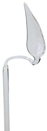 Orchideenstab Blumenstab Blumenhalter aus Glas mit Blatt kristall 3 x 59 cm handgeformt Lauschaer Glas das Original