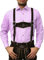 German Wear Trachtenhemden für Herren mit Langen Ärmeln, klassisches Karomuster, hochwertige bayerische Mode mit Hirsch-Stickerei und kardieten Ärmeln Rosa- XL
