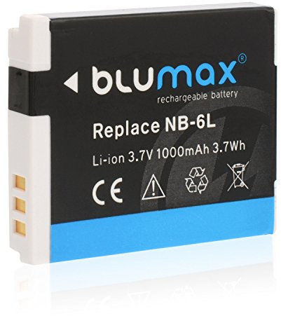 Blumax Batterie pour Canon NB-6L 1000 mAh Compatible avec Canon PowerShot D30 SX170 SX240 SX260 SX270 SX280 SX500 SX510 SX520 SX530 SX540 SX600 SX610 SX700 SX710 S9 0 S95. S120 S20