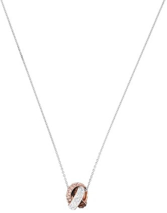 Amor Kette mit Anhänger 925 Sterling Silber Damen Halsschmuck, mit Kristall, 45 cm, Bicolor, Kommt in Schmuck Geschenk Box, 9297382