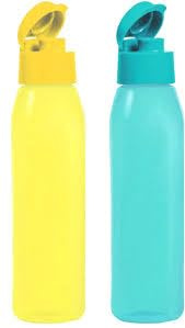 Tupperware Plastic Flip Top Bottle Set, 500ml, Set of 2, Black (SHBMTPR024)