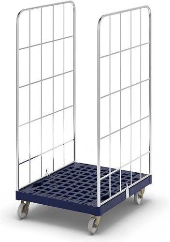 Rollbehälter mit Kunststoff-Rollplatte, 2-seitig, BxT 682 x 815 mm, Nutzhöhe 1460 mm.