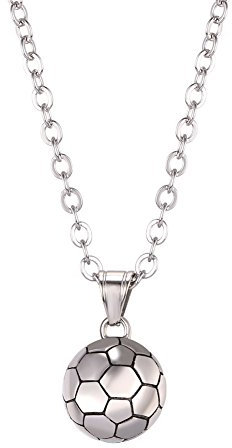 U7 Sport Kette für Sport Halskette Edelstahl Football Charm Anhänger Bodybuilding Kettenanhänger Silberkette Fitness Gym Sportler Ketten Damenkette Modeschmuck für Jahrestag