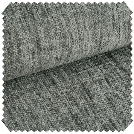 novely® exquisit TESSANO - Samtweicher Chenille-Polsterstoff in 3D-Optik - Schwer Entzündbarer Möbelstoff - Pflegeleichte Meterware 1lfm | Farbe: 15 Quarzgrau
