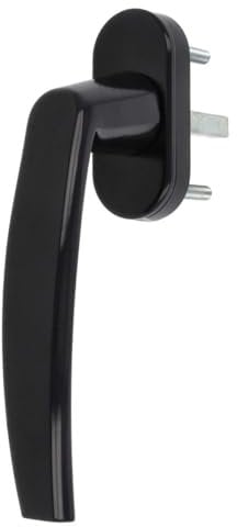 Premium Aluminium Fenstergriff Victory - Metall Sockel, Farbe:Schwarz RAL 9005, Stiftlänge:35mm