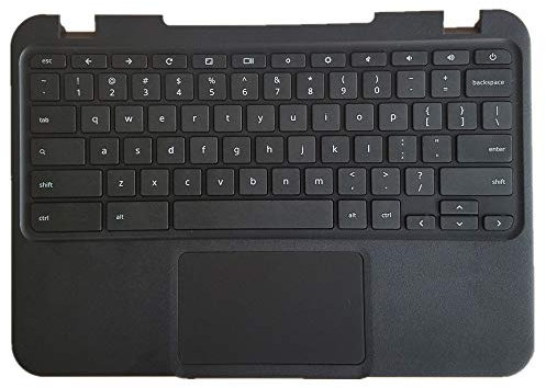 fqparts Replacement Clavier d'ordinateur Portable & La Coque Coquille Autour du Clavier C Coquille Shell & Pavé Tactile pour for Lenovo pour Chromebook N23 N23-Chromebook Noir États-Unis Version