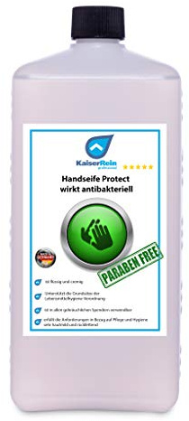 Kaiserrein Handseife Protect 1 L wirkt antibakteriell Hygienische hautschonende Handseife I Flüssigseife Nachfüllbeutel I Seife flüssig nachfüllpack I hautfreundlich rückfettend
