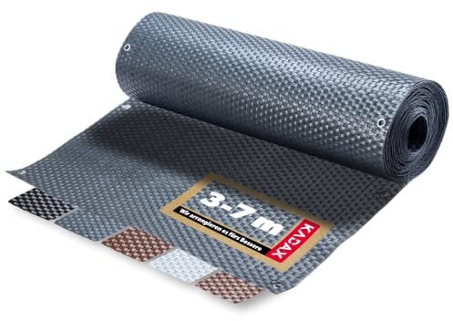 KADAX Sichtschutz für Balkon, Terrasse, Zaun, wetterfeste Sichtschutzmatte aus PE-Rattan, Balkonbespannung mit Kabelbinder, Sichtschutzzaun, Balkonverkleidung, Windschutz (0,9 m x 5 m, anthrazit)