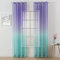 MIULEE 2er Set Farbverlauf Vorhang Voile Sheer Leinenvorhang Dekoschal mit Ösen transparent Gardine Schlaufenschal Ösenschals für Wohnzimmer und Schlafzimmer 140 X 245 cm (B x H) Lila und Grün